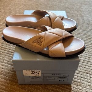 Prada Women's Beige Slide Sandals